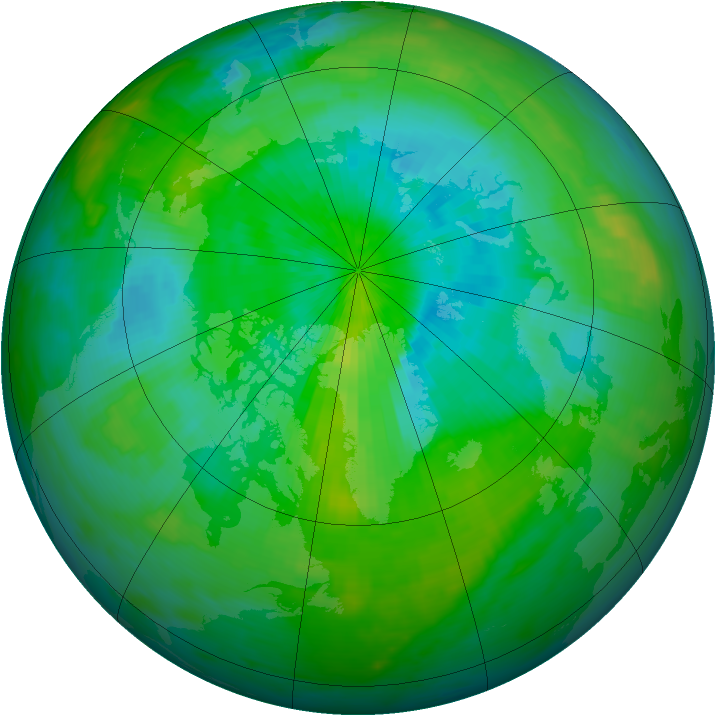 Arctic ozone map for 06 September 1987